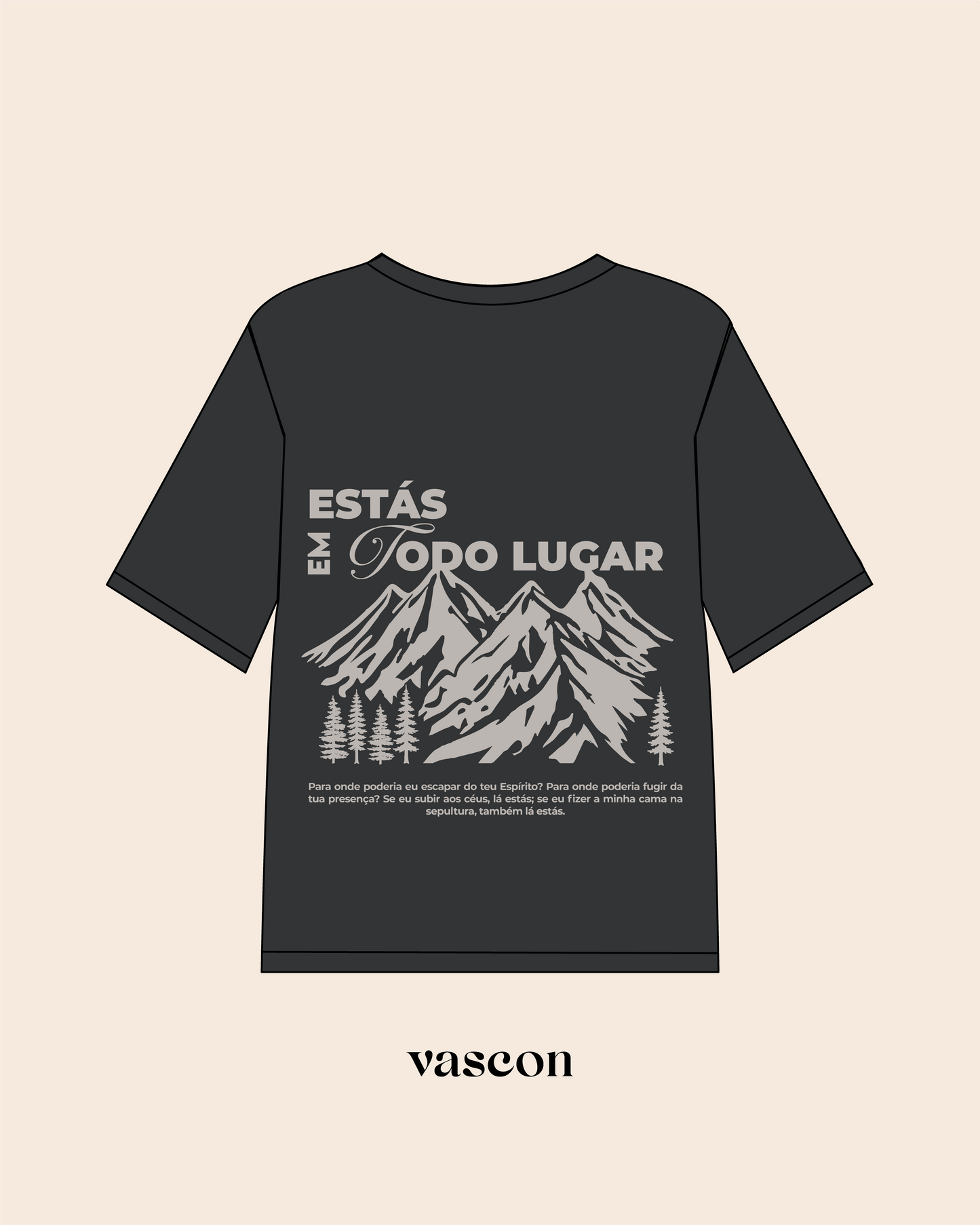 Camiseta Boxy cinza estonado - Salmos 139