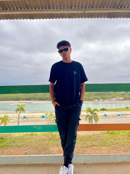 Camiseta clássica premium Preta - Estrelas