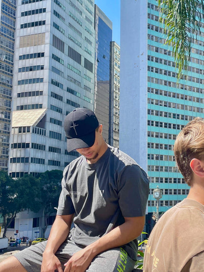 Camiseta Boxy cinza estonado - Salmos 139